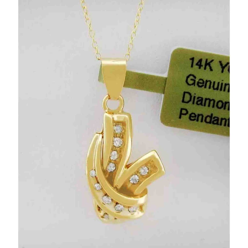 Genuine 0.28 Cts Diamond Pendant 14k Yellow Gold